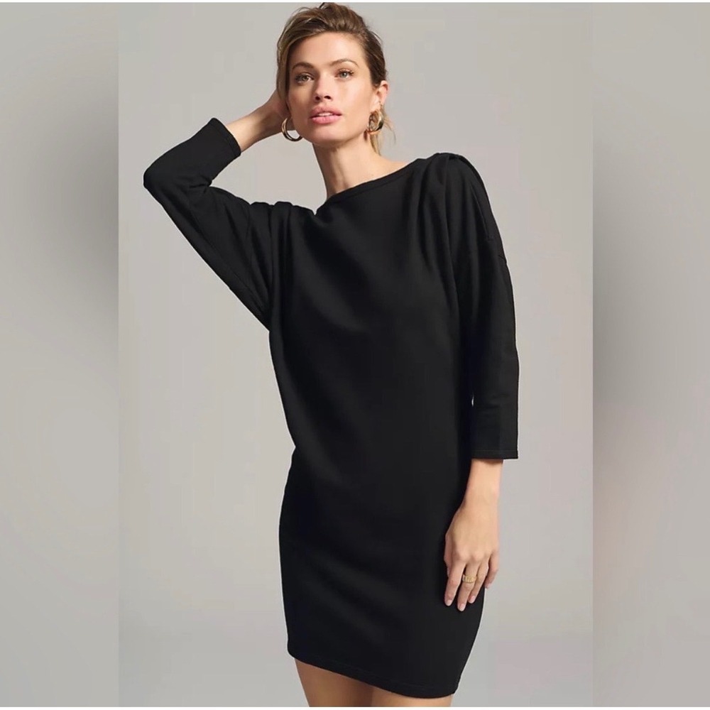 Anthropologie t.la Dolman Sleeve Mini Shift Dress Minimalist Black size XS